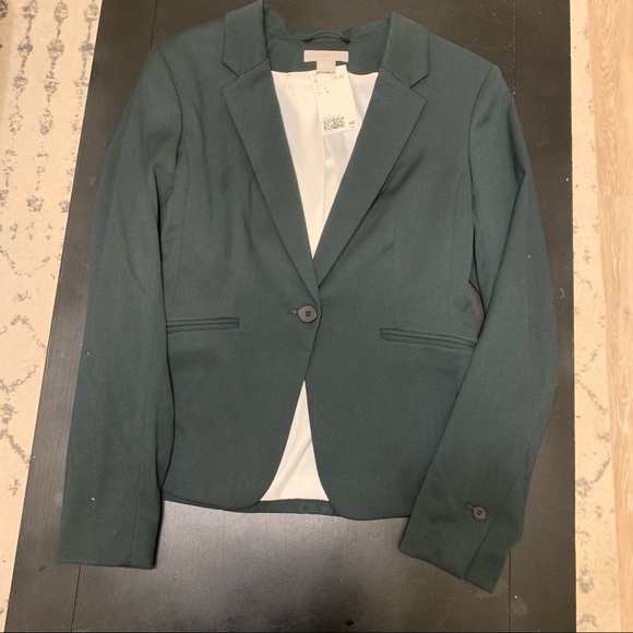 Dark Green H&M Blazer Size 6 NWT - Picture 1 of 5